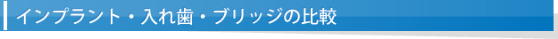 インプラント・入れ歯・ブリッジの比較